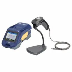 This Bluetooth-connected portable printer offers 2-inch print width and 300 dpi resolution for on-demand cable and wire labeling. It includes a battery, AC adapter, black ribbon (M61-R4310), and Brady Workstation Product and Wire ID Software Suite. Suitable for industrial labeling tasks such as electrical panel, data center, and maintenance applications.