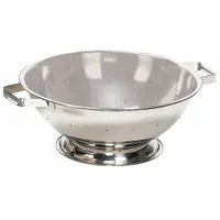 CRESTWARE Colander: 8 qt Capacity, 5 1/2 in Overall Ht, Stainless Steel, Handle Included (MPN COL08)