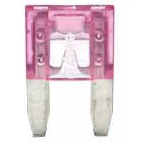 Fast-acting fuse rated 3 A at 32 V DC with standard profile. Features an indicating function that visually signals a blown fuse. Suitable for protecting automotive circuits such as lighting, electronics, and accessories. Supplied as a 2-pack