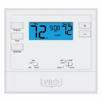 PRO1 IAQ Low Voltage Thermostat: Heat and Cool, Manual, B/C/G/O/R/W2/W/E/Terminal Designations (MPN T625-2)