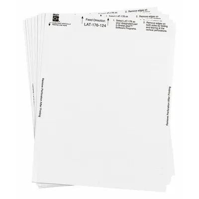 BRADY Wraparound Label: 3/8 in x 1 31/32 in, Paper, White - Brady Precut Label Sheets