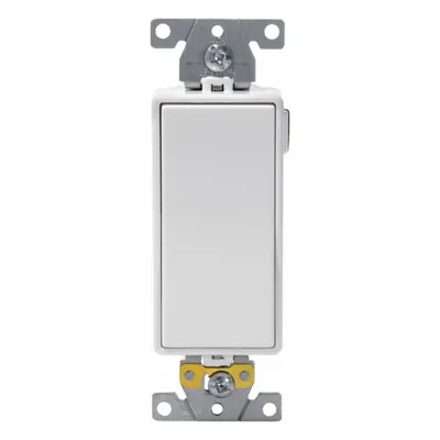 LEVITON Wall Switch: Rocker Switch, Single Pole, Maintained, White, 120/277V AC - Rocker Wall Switches