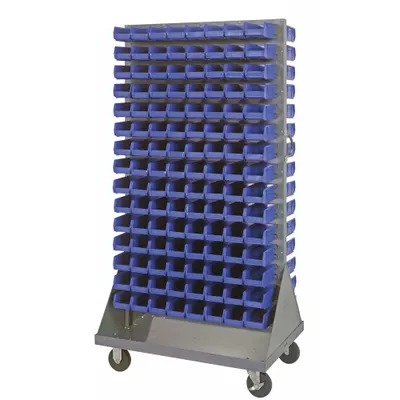 QUANTUM STORAGE SYSTEMS QMD-36H-220BL Vertical Mobile Louvered - Vertical Mobile Louvered Racks with Bins
