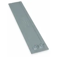 This TEMPCO insulated rigid strip heater operates at 240V with a watt density of 10 W/sq in. It has an overall length of 4 inches and an element width of 7/8 inch. Mica insulation provides electrical isolation and efficient heat transfer. Typical applications include surface heating in packaging machinery, sealing bars, and drying equipment