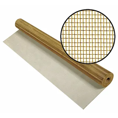 PHIFER Replacement Screen: Copper/Zinc, Copper, 18 x 14 Mesh Size, 4 ft Wd - Copper/Zinc Door and Window Screen