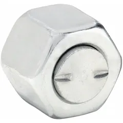 Steel female hydraulic hose cap with 3/8 in fitting size and O-Ring Face Seal (ORFS) design. Rated for maximum working pressure of 9,200 psi at 70°F. Used to seal hydraulic hose ends or fittings, preventing fluid leakage and contamination in high-pressure systems during maintenance, storage, or transport.