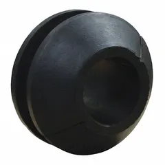 Plastic circle-type bumper stop designed for REELCRAFT 9000 Series hose reels with 1 1/2 in hose diameter. Prevents full retraction of the hose, protecting the end fitting and hose assembly. Used in industrial hose reel systems to limit hose travel.