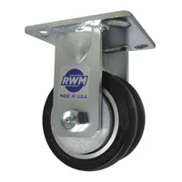 RWM Plate Caster: Rigid, Polyurethane, 8 in Wheel Dia, 2 in Wheel Wd, 10 1/8 in Mounting Ht, Ball (MPN 65-SWE-0820-R-CRN75D)