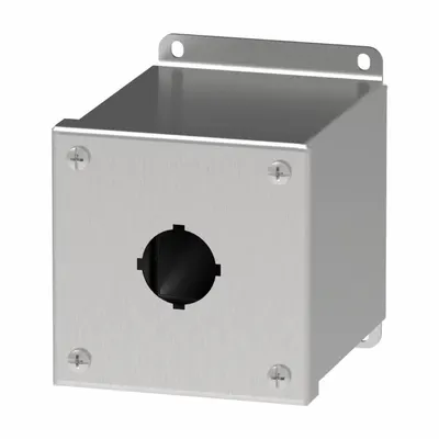 HOFFMAN Push Button Enclosure: 30mm, 1 Holes, 304 Stainless Steel - Enclosures for 30mm Operators