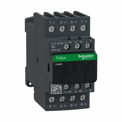 SCHNEIDER Magnetic Contactor: Non-Reversing, 4 Poles, 4NO Contacts, 32 A - Non-Reversing IEC Contactors