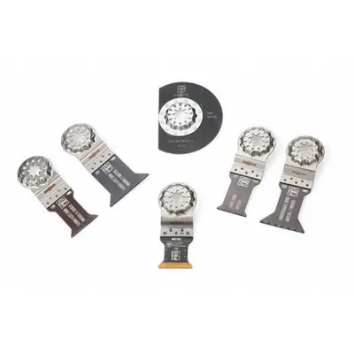 FEIN Oscillating Tool Blade Set: 6 Blades, Straight, Starlock Connection - Starlock Mounted Sets