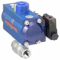 DYNAQUIP CONTROLS Pneumatically Actuated Two-Way Ball Valve: 1/2 in, Stainless Steel, FNPT x FNPT (MPN P2S23AJSR05210A)