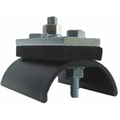 This plastic end clamp secures flat cables in festoon systems, preventing pull-through and maintaining tension. It accommodates flat cables with a width of 0.87 in and is compatible with manufacturer part number C32EC. Typical applications include overhead crane, hoist, and material handling systems requiring reliable cable termination.