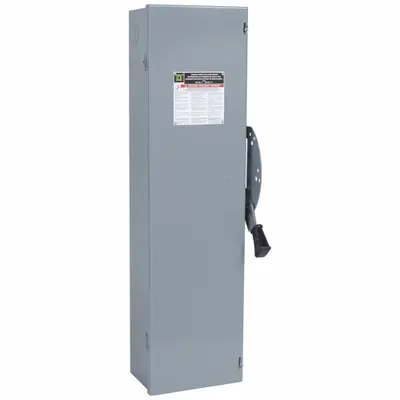SQUARE D Safety Switch: Fusible, 60 A, Three Phase, 600V AC, Galvanized Steel - Fusible Safety Switches