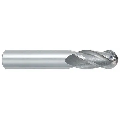 OSG Ball End Mill: Carbide, TiAlN Coated, 4 Flute, 2.5 mm Mill Dia, 8 mm LOC - General Purpose Carbide Ball End Mills