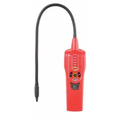 The AMPROBE RLD-1 is a refrigerant leak detector with an air intake temperature type sensor, offering a sensitivity of 1.05 oz/yr. It is compatible with R-410A refrigerant and is not A2L compatible. Designed for locating refrigerant leaks in HVAC systems, it aids technicians in servicing commercial and residential air conditioning equipment.