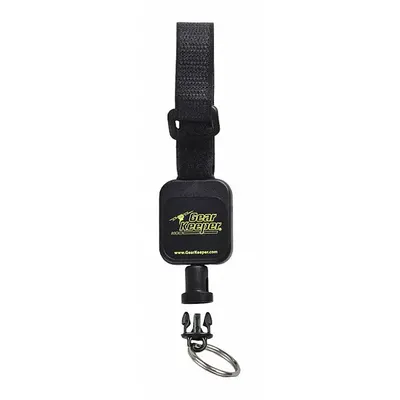 GEARKEEPER Key Retractor: 7/8 in Key Ring Dia, Nylon, Black - Retractable Key Clips & Reels