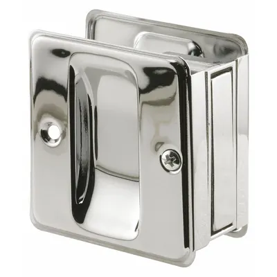 PRIME-LINE Combination Tray and Edge Pull: Unthreaded Holes, Brass, Silver - Pocket Door Pull Handle