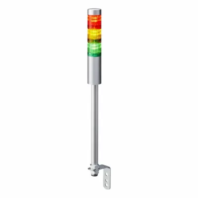 PATLITE Tower Light Assembly: 3 Tier, No Sounder Tier, IP54, Amber/Green/Red, Direct Wire - Three-Tier Tower Light Assemblies