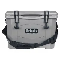 This heavy-duty chest cooler holds 15 cans with a 15 qt capacity and provides 4 day ice retention. Suitable for marine and outdoor use such as boating, fishing, camping, and job sites. Note: drain plug and wheels are not included