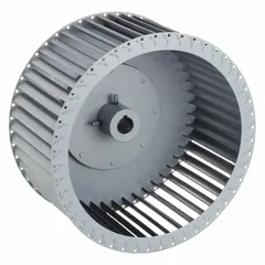 This blower wheel is a replacement component for HVACR systems, designed to maintain airflow in equipment such as air handlers, furnaces, and exhaust units. It is compatible with manufacturer part number 2C797.