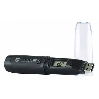 LASCAR EL-21CFR-TP-LCD+ Temperature Data Logger, -40°C to 125°C - Temperature Data Loggers
