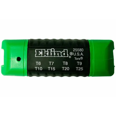 EKLIND Torx Key Set: Short, 8 Pieces, T10/T15/T20/T25/T6/T7/T8/T9 Tip Size, Std End - Folding Torx Key Sets