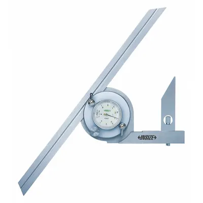 INSIZE Bevel Protractor: 12 in Blade Lg, 0°to 360°, 5 min Graduations, +/-5 min Accuracy - Bevel Protractors