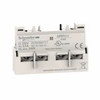 SCHNEIDER Auxiliary Contact Block: 1NO/1NC, 2.5 A Max Current (AC), Front Mount, Front-Mounted (MPN GPEFC11)