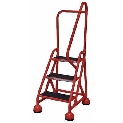 COTTERMAN Rolling Ladder: 2.3 ft Platform Ht, Partially Assembled, Steel - Steel Ultra-Stable Weight-Actuated Ladders
