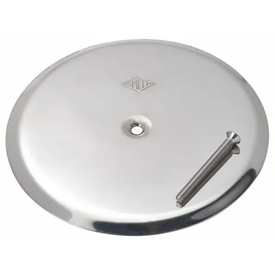 JAY R. SMITH MFG. CO Cover: 7 in Overall Dia, 1/4 in Overall Ht, Stainless Steel, Satin - Wall Cleanout Covers