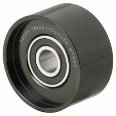 Flat idler pulley made of steel with a heavy-duty performance rating. Inside diameter 21/32 in, pulley width 1 17/32 in. Used to guide and tension belts in vehicle accessory drive systems.