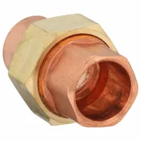 Wrot copper union with cup x cup ends for joining 3/4 inch CTS copper tubing via sweat-soldering. Used in plumbing, hydronic heating, and industrial piping systems for leak-free connections