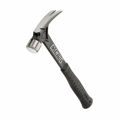 ESTWING Claw Hammer: Steel, Plain Grip, Steel Handle, 15 oz Head Wt, 16 in Overall Lg - Steel Straight-Claw Hammers