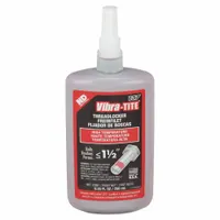 VIBRA-TITE High-Strength Threadlocker: 137, Red, High-Temp Resistant, 8.45 fl oz, Bottle, 1 EA (MPN 13725)