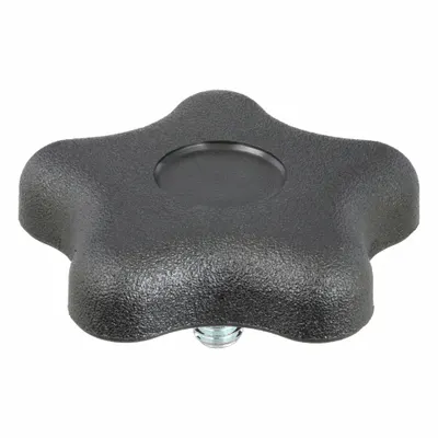 INNOVATIVE COMPONENTS Hand Knob: 5 Point, Plastic w/ Steel Thread, 5/16"-18 Thread - 5-Arm Knobs with Threaded Stud
