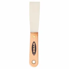 Standard spreading tool with a carbon steel straight blade and hardwood handle. Full-tang construction for applying and smoothing putty, filler, or spackle on building materials. Suitable for general construction, drywall finishing, and woodworking tasks.