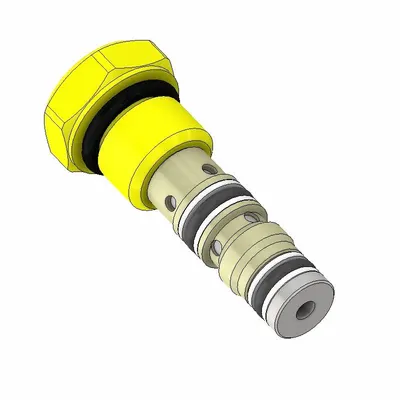 Parker Shuttle Valve: Steel, Two-Way, C04-2 Valve Cavity Size, Pressure, 1.28 in Overall Lg - Cartridge Shuttle Valves
