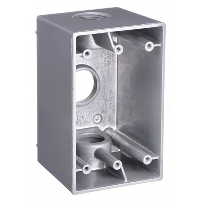 BELL Electrical Box: Aluminum, Rectangular, 1 Gangs, 3/4 in Hub Size, 22.5 cu in Capacity - Aluminum Weatherproof Electrical Boxes