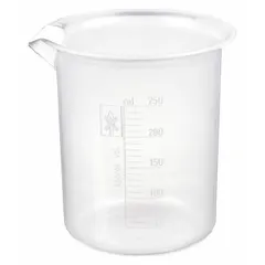 APPROVED VENDOR Low Form Plastic Beaker Without Handle, 250 mL, 71 mm OD