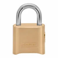 MASTER LOCK Combination Padlock: Scrolling Combo, Gold, Brass, Std Shackle, Steel Shackle (MPN 176)