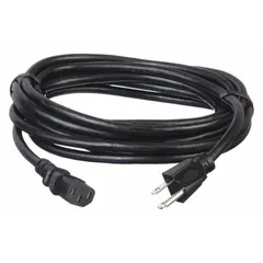This power cord supplies electrical power to HVACR equipment such as air conditioners, refrigeration units, and heating systems. It connects equipment to a power source for operation in commercial and industrial facilities.