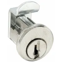 Cam Lock: Std Keyed Cam Lock, Keyed Different, Zinc Die-Cast, Nickel, 5/8 in Straight Cam Wd (MPN C8715)