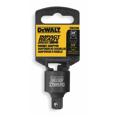 DEWALT Socket Adapter: 1/2 in Input Drive Size, Black Oxide, 3/8 in Output Drive Size - 1/2" Drive Impact Socket Adapters