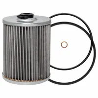 Cartridge-type diesel fuel filter with cellulose media. Outside diameter 3 5/16 in, inside diameter 9/16 in. Includes two attached grommets. Interchange numbers: Baldwin BF7866, FleetGuard FF5584. Used in fuel systems of trucks and equipment