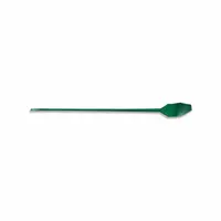 This fork and nipping bar has a 59-inch overall length and a curved paddle end. It is used for aligning and positioning railroad rails during track maintenance and construction, providing leverage for precise adjustment