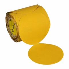 General-purpose sanding disc for material removal, finishing, and surface preparation on wood, metal, and painted surfaces. Features 80-grit aluminum oxide abrasive on D-weight paper backing. Each roll contains 100 discs.