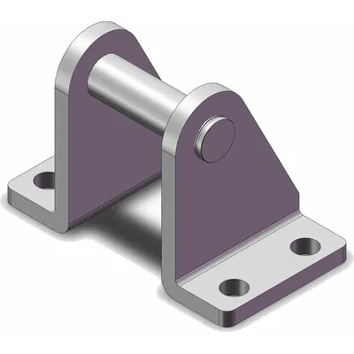 SMC Mounting Bracket: Flange/Foot Mount Type, Fits 80 mm Bore Dia, 144.5 mm Overall Lg - Pivot Mounting Brackets
