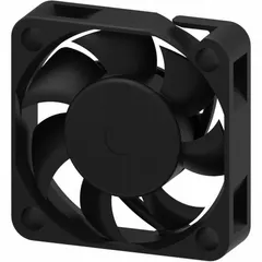 This standard square axial fan operates on 12V DC and delivers 8 cfm airflow at 0.000 in static pressure. It features a plastic housing and polybutylene terephthalate blades, with lead wire connections. Measuring 1 9/16 in height and 3/8 in depth, it is suited for cooling and ventilation in compact electronic enclosures, control panels, and small equipment.