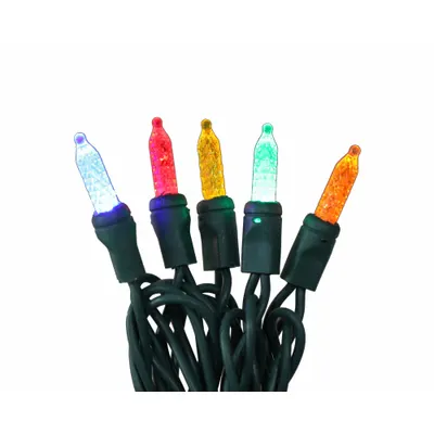LED Holiday String Lights: PC Bullet Shape, 25 ft Lg, Blue/Green/Orange/Red/Yellow - Bullet-Shaped Lights
